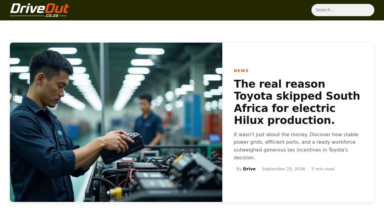 DriveOut homepage - South African car ownership and driving