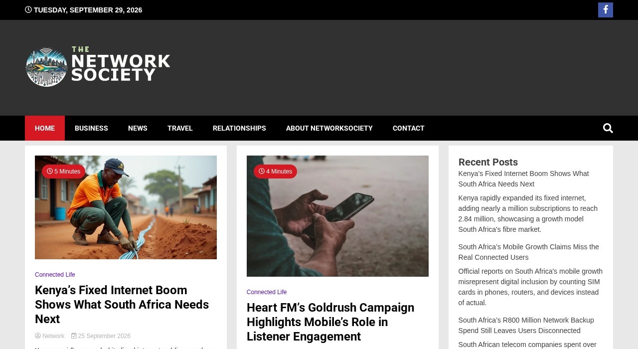 Network Society homepage - South African telecom and connectivity analysis